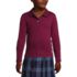 School Uniform Girls Long Sleeve Feminine Fit Interlock Polo Shirt, Front