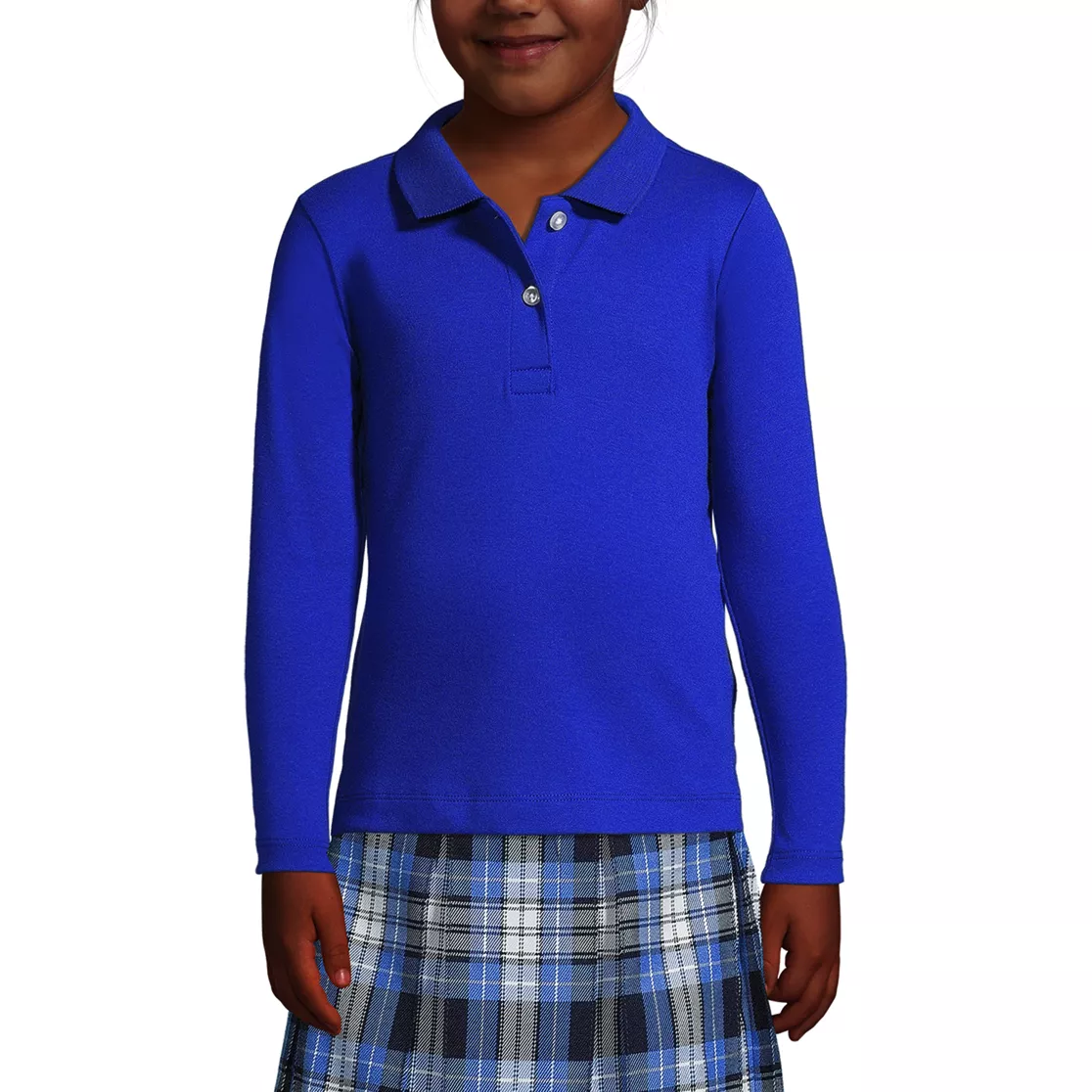 Girls Long Sleeve Feminine Fit Interlock Polo Shirt