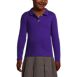 Girls Long Sleeve Feminine Fit Interlock Polo Shirt, Front