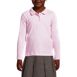 School Uniform Girls Long Sleeve Feminine Fit Interlock Polo Shirt, Front