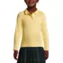 School Uniform Girls Long Sleeve Feminine Fit Interlock Polo Shirt, Front