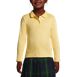 School Uniform Girls Long Sleeve Feminine Fit Interlock Polo Shirt, Front