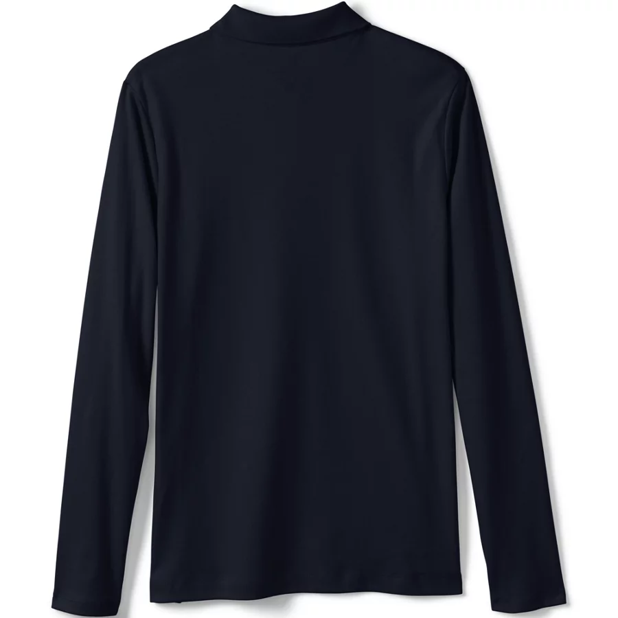 School Uniform Girls' Long Sleeve Feminine Fit Interlock Polo Shirt view 4