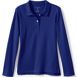 School Uniform Girls Long Sleeve Feminine Fit Interlock Polo Shirt, Front