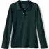 School Uniform Girls Long Sleeve Feminine Fit Interlock Polo Shirt, Front