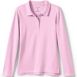 School Uniform Girls Long Sleeve Feminine Fit Interlock Polo Shirt, Front