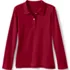 School Uniform Girls Long Sleeve Feminine Fit Interlock Polo Shirt, Front