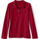 School Uniform Girls Long Sleeve Feminine Fit Interlock Polo Shirt, Front