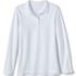 School Uniform Girls Long Sleeve Feminine Fit Interlock Polo Shirt, Front