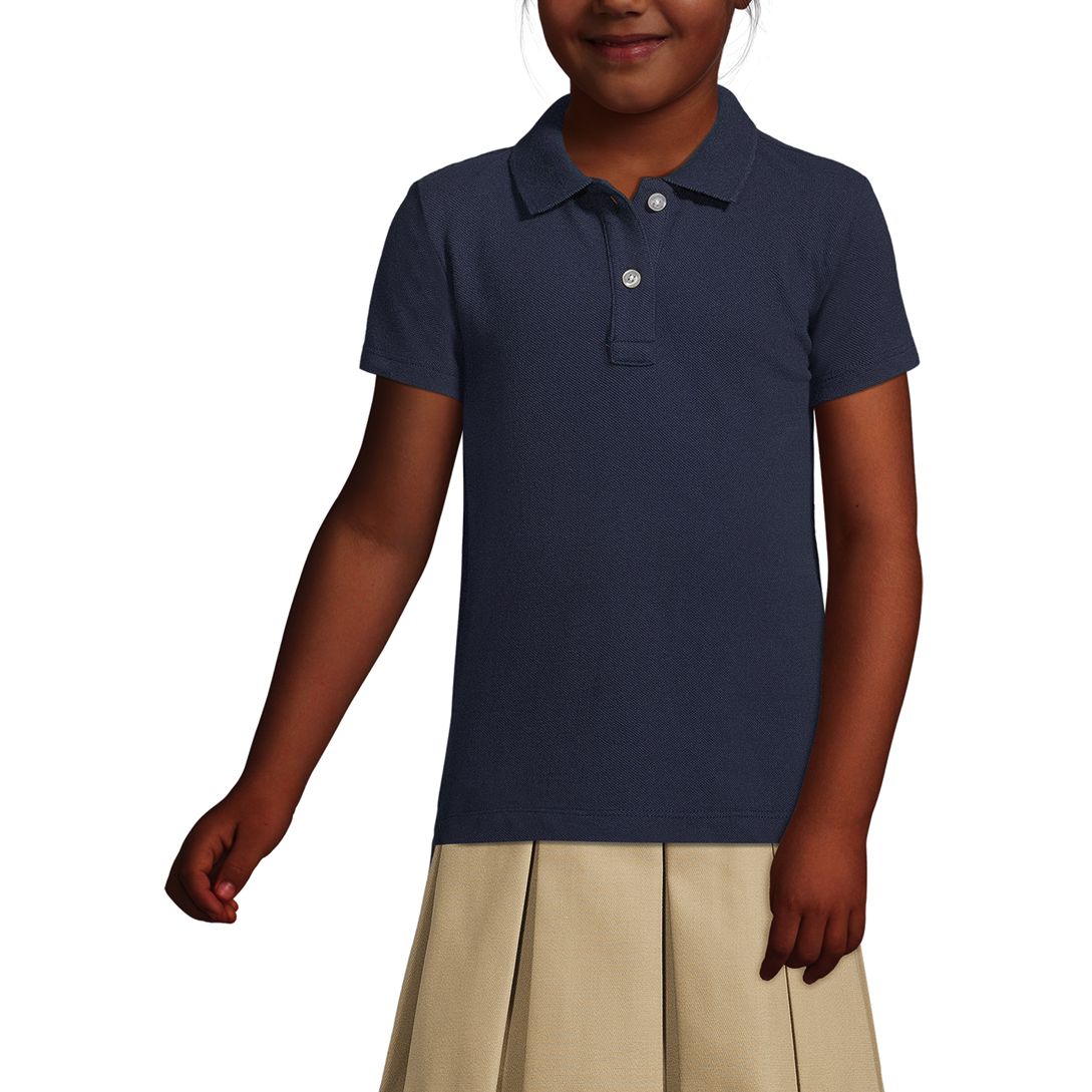 School Uniform Girls Short Sleeve Feminine Fit Mesh Polo Shirt