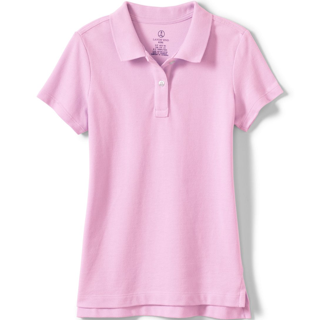 School Uniform Girls Short Sleeve Feminine Fit Mesh Polo Shirt
