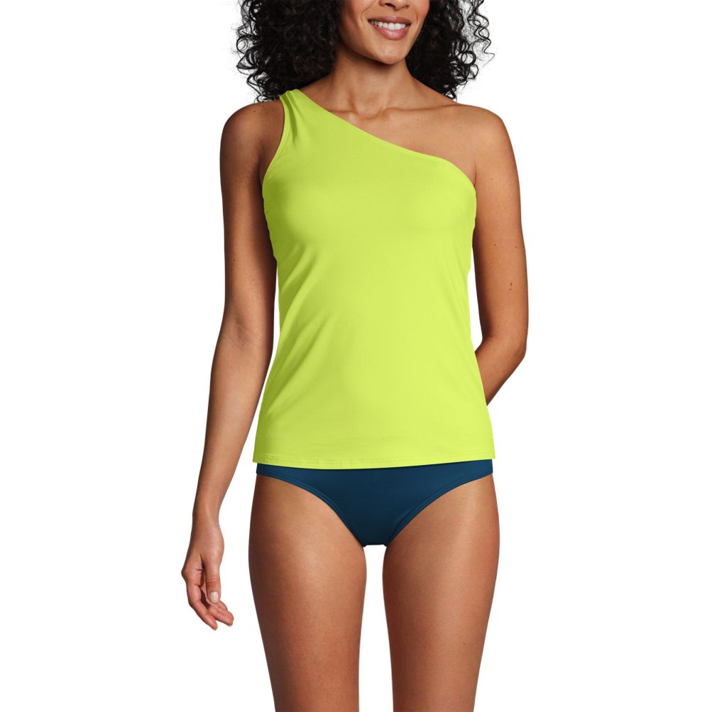 Bandit æg fumle Women's Chlorine Resistant One Shoulder Tankini Top Swimsuit | Lands' End