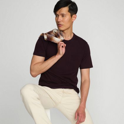 Men's Short Sleeve Cotton Supima Tee With Pocket - primary