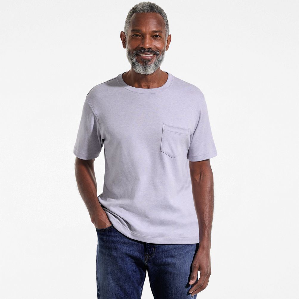 Men's Short Sleeve Cotton Supima Tee With Pocket | Lands' End
