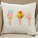 Saro Lifestyle Ice Cream Cones Pom-Pom Decorative Throw Pillow, alternative image