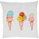 Saro Lifestyle Ice Cream Cones Pom-Pom Decorative Throw Pillow, Front