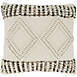 Saro Lifestyle Woven Pom-Pom Diamond Design Decorative Throw Pillow, Front