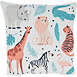 Saro Lifestyle Safari Animals Print Baby Decorative Throw Pillow, Front