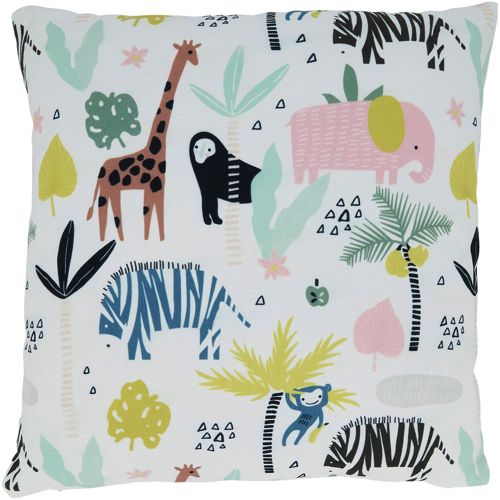 Saro Lifestyle Safari Animals Print Decorative Throw Pillow | Lands' End