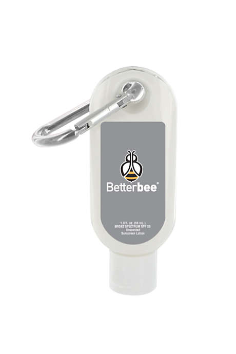 1.9oz SPF 30 Unscented Sunscreen in Custom Logo Clear Bottle with Carabiner