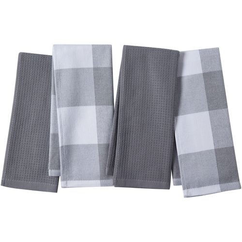 Cannon 4-Piece Steeple Gray Cotton Quick Dry Bath Towel Set (Shear