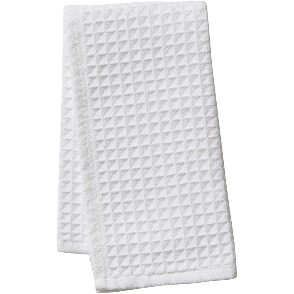Eurow Microfiber Waffle Weave Kitchen Towel (3-Pack, White)