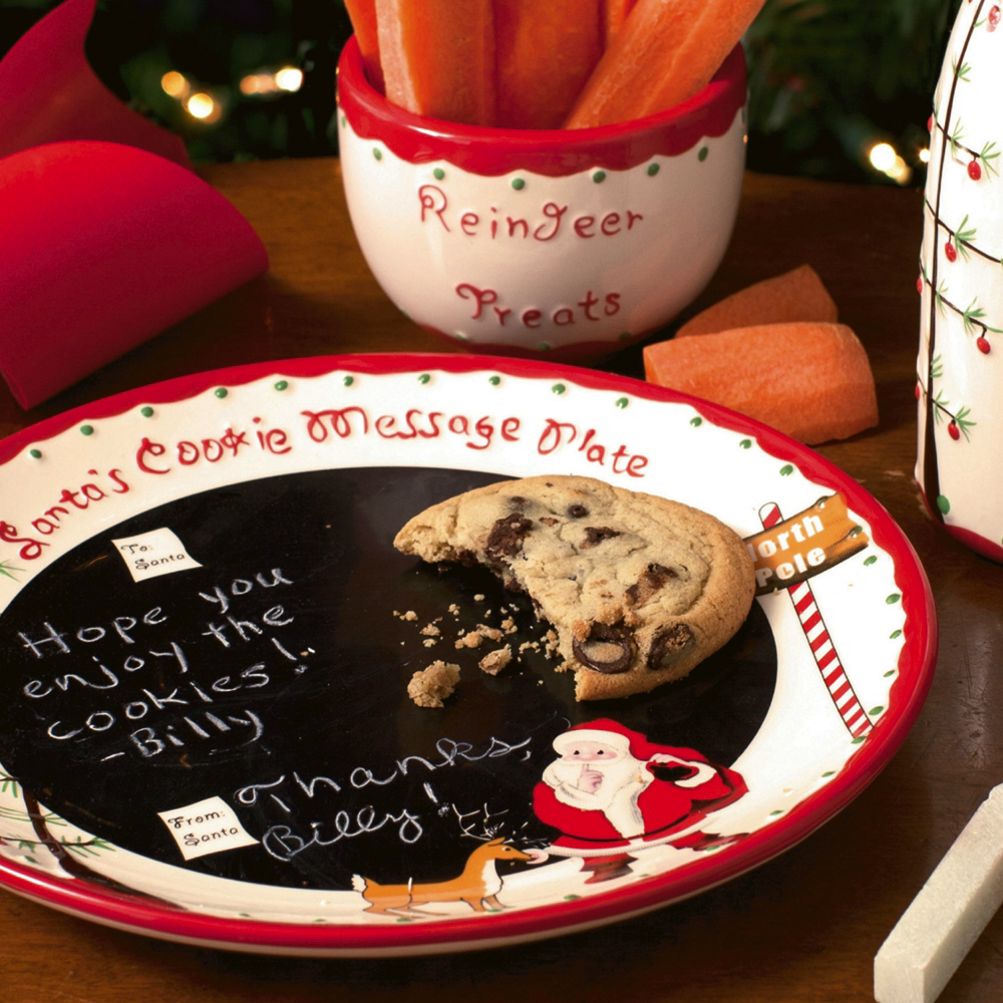 Santa milk and shop cookie plate set