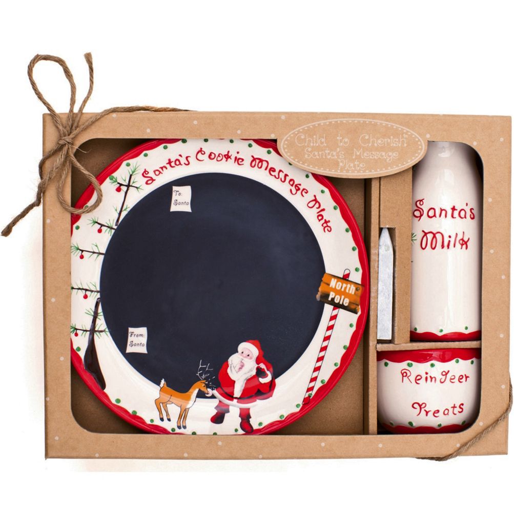 Santa milk and outlet cookie plate set