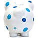 Child to Cherish Ceramic Polka Dot Piggy Bank, Back