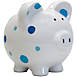 Child to Cherish Ceramic Polka Dot Piggy Bank, Front