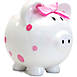 Child to Cherish Ceramic Pink Polka Dot Piggy Bank, Front