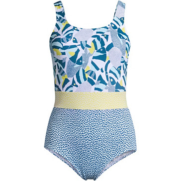 Komfort-Badeanzug chlorresistent mit Print für Damen image number 3