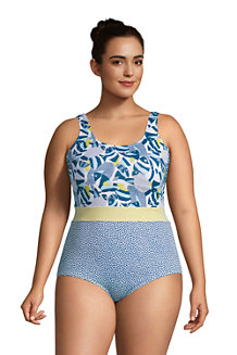 Komfort-Badeanzug chlorresistent mit Print für Damen