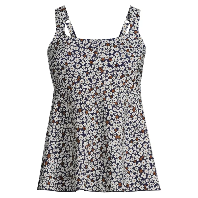 Women's Flutter Scoop Neck Tankini Top , Front