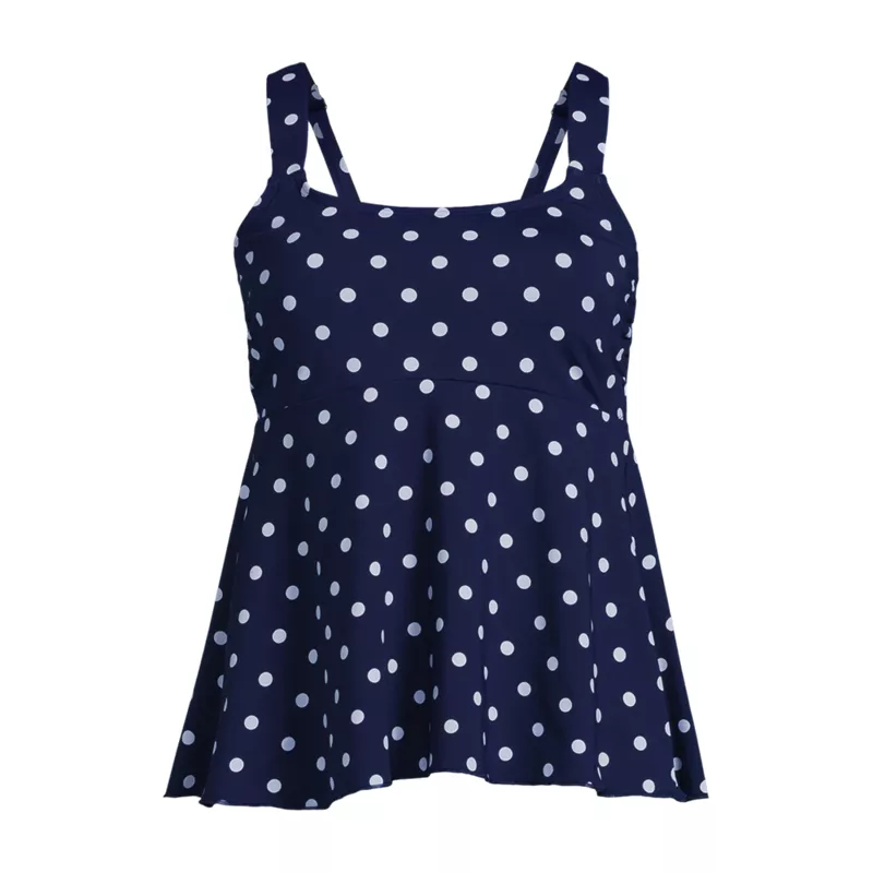 Women's Mastectomy Flutter Scoop Neck Tankini Top, Front
