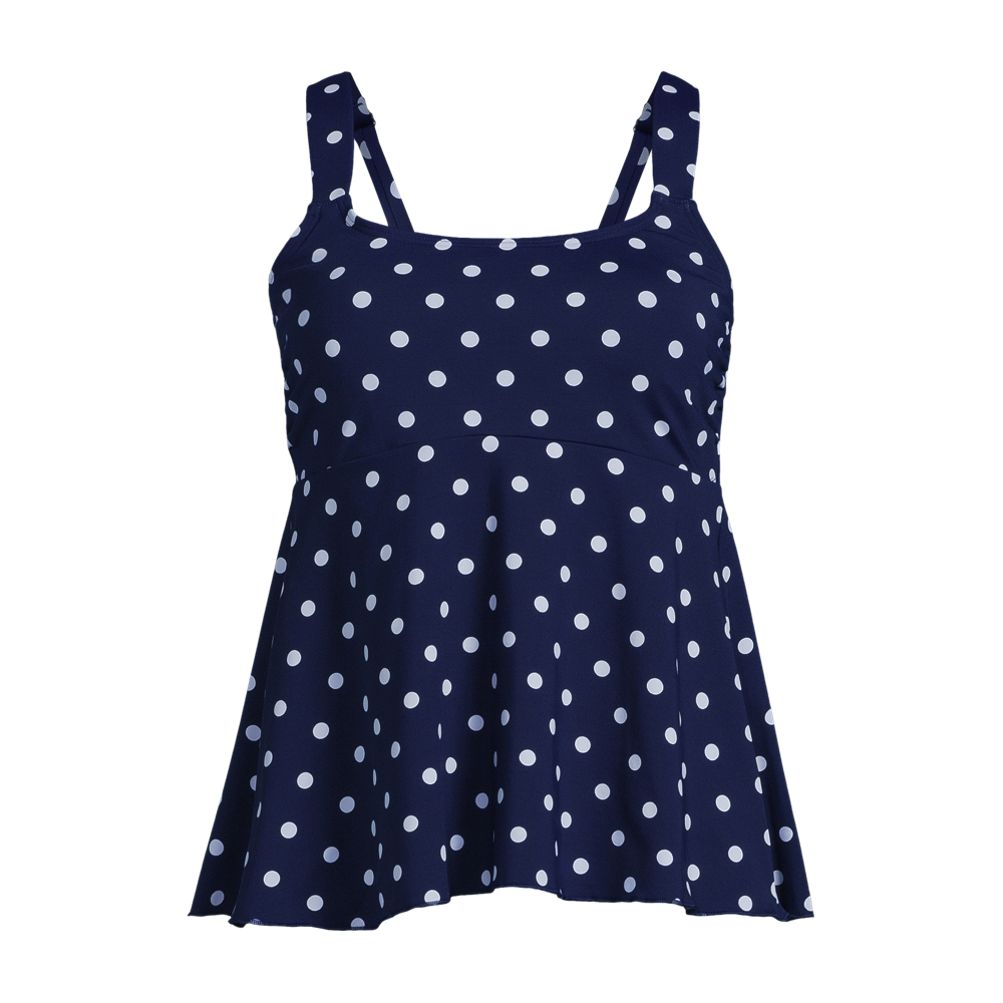Women's Mastectomy Flutter Scoop Neck Tankini Top | Lands' End