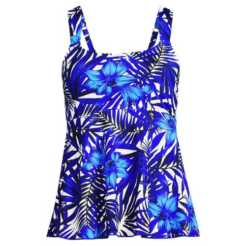 Lands' End Ausgestelltes Tankinitop Mit U-ausschnitt, Damen, Größe:32-34 Regular, Blau, Elasthan/polyester-mischung/nylon-mischung, By Lands' End 