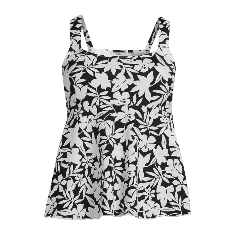 Women's Mastectomy Flutter Scoop Neck Tankini Top, Front