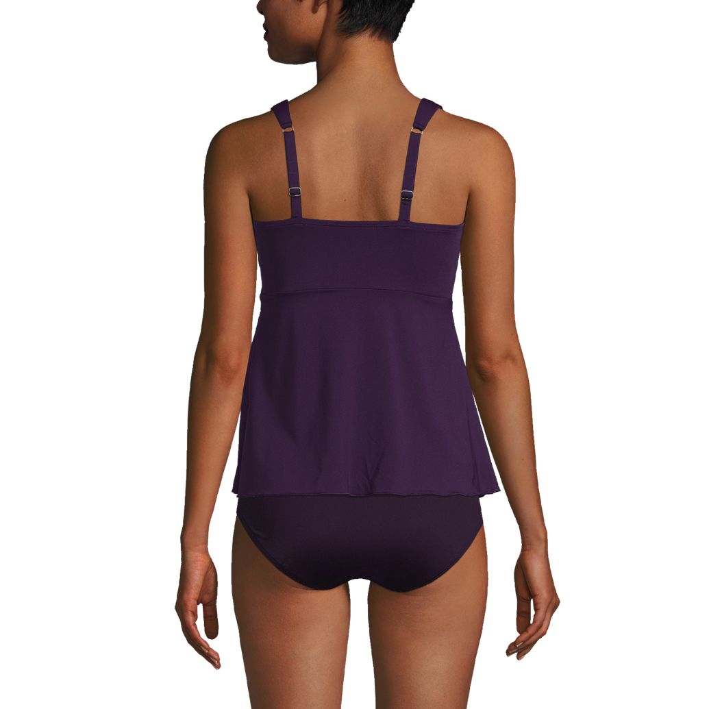 Women's Adjustable Scoop Neck Flutter Tankini Top