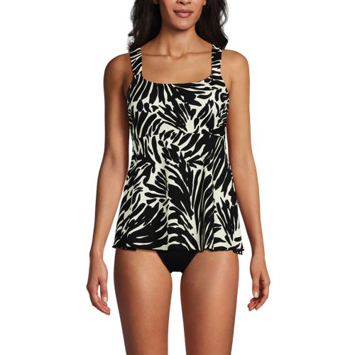Women's Adjustable Scoop Neck Flutter Tankini Top - image 5