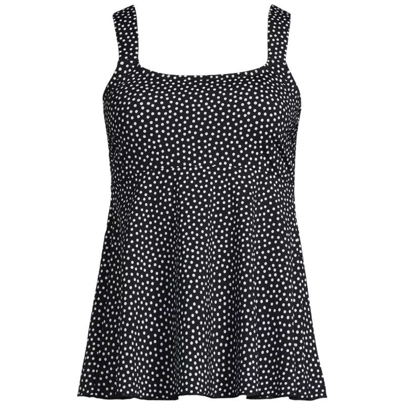 Women's Adjustable Scoop Neck Flutter Tankini Top , Front