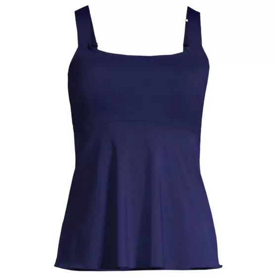 Women's Adjustable Scoop Neck Flutter Tankini Top - primary