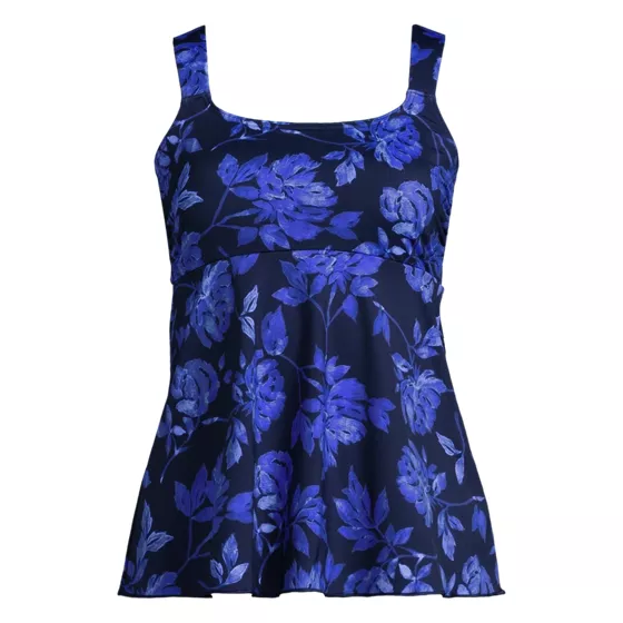 Women's Adjustable Scoop Neck Flutter Tankini Top - primary