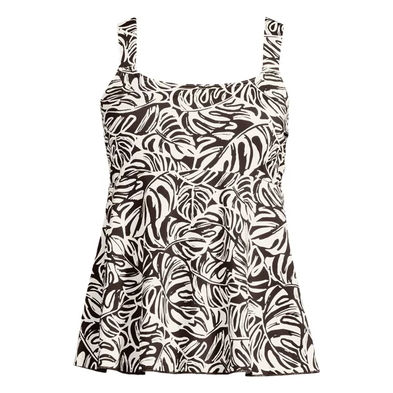 Women's Adjustable Scoop Neck Flutter Tankini Top , Front