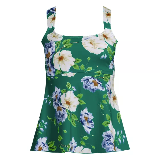 Women's Adjustable Scoop Neck Flutter Tankini Top - primary