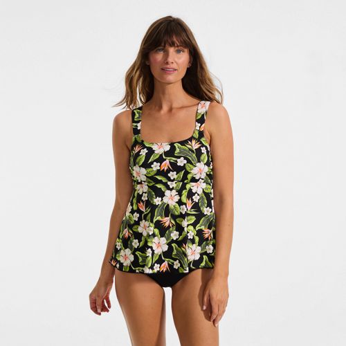 Women's Chlorine Resistant High Neck UPF 50 Modest Tankini Swimsuit Top