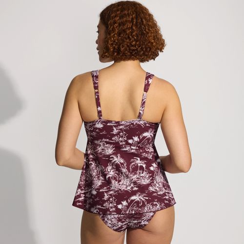 Women's Adjustable Scoop Neck Flutter Tankini Top