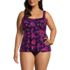 Women's Plus Size Flutter Scoop Neck Tankini Top, Front