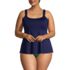 Women's Plus Size Adjustable Scoop Neck Flutter Tankini Top, Front