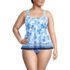 Women's Plus Size Adjustable Scoop Neck Flutter Tankini Top, Front